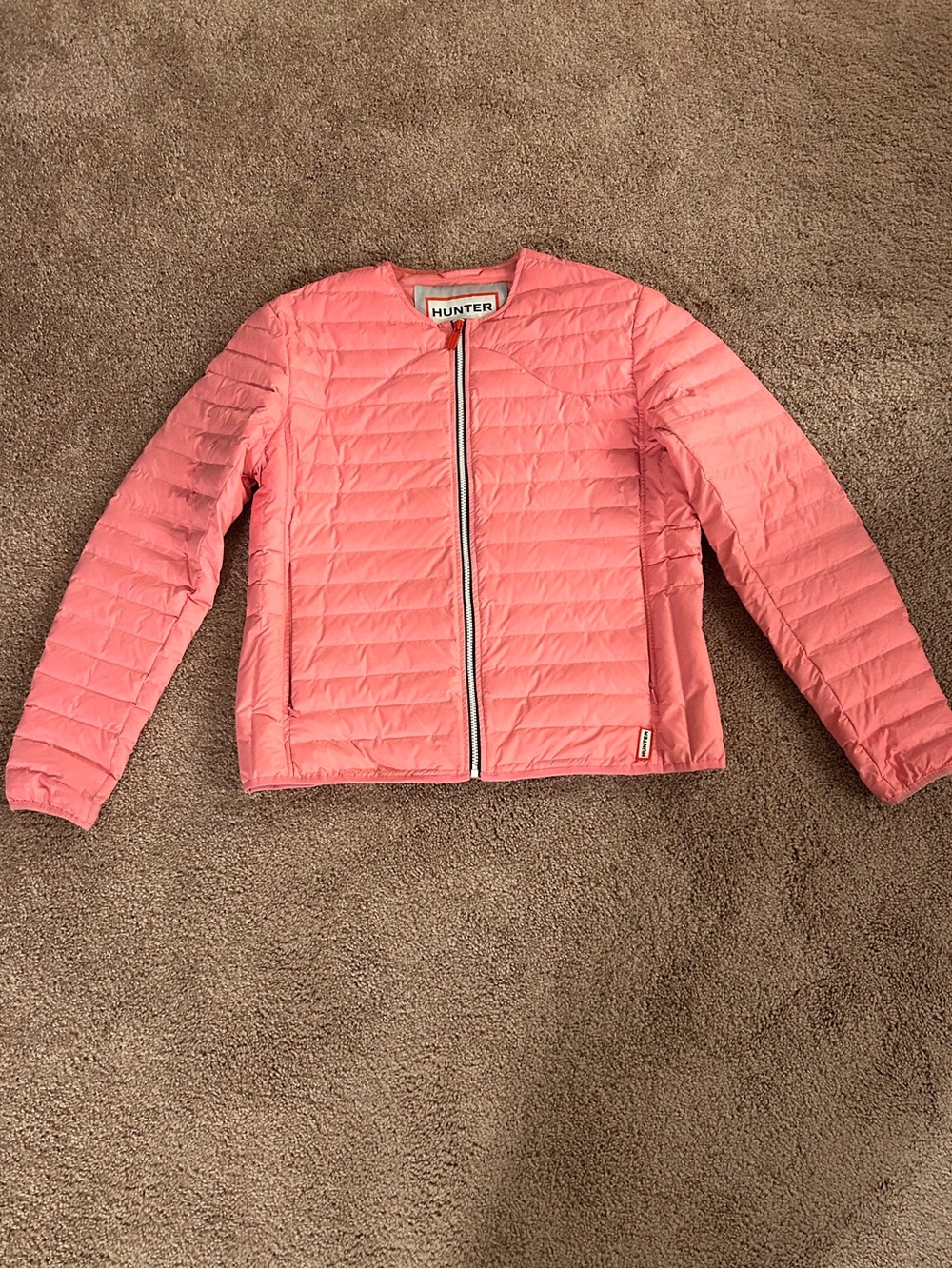 Hunter Coral Pink Quilted Lightweight Puffer Jacket